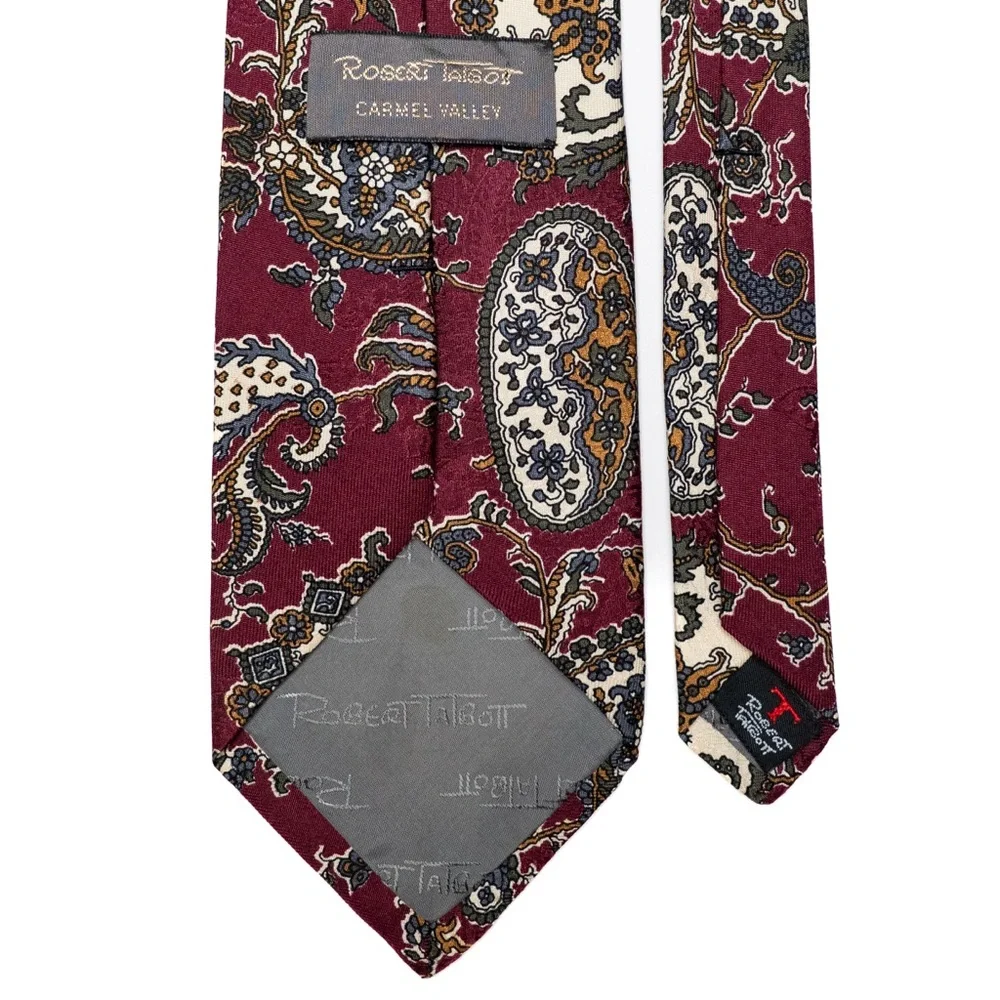 Robert Talbott Carmel‎ Valley Paisley Burgundy Silk Tie, EUC